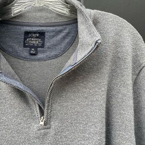 J. Crew Sweater - ‘Authentic Fleece’ Men’s XL Grey 1/4 Zip Sweater